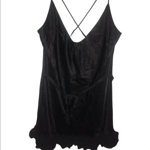 Victoria's Secret Black Satin Chemise